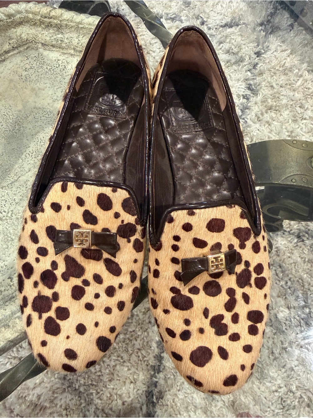 Tory Burch - Leopard Print Women's Slip-On Loafers - Brown/Black 6.5